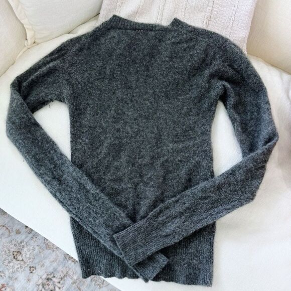 Vintage 100% Cashmere Polo Ralph Lauren Women's Gray V-Neck Sweater - Picture 3 of 3